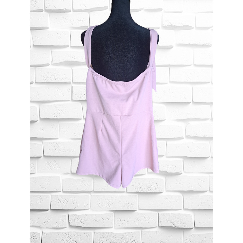 LOVE NATION Lavender Pink sleeveless square neck Halter top Romper Bodycon LARGE - Picture 5 of 10